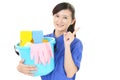 A female Janitorial cleaning service Royalty Free Stock Photo