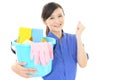 A female Janitorial cleaning service Royalty Free Stock Photo