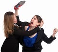 Female Workers Fighting Royalty Free Stock Photo