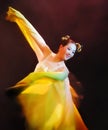 Female in yellow dress performer of Busan Korean t