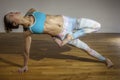 Female Yoga Model Vasisthasana Variation Side Plank Variation