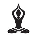 Female yoga silhouette vector illustration.