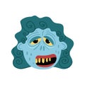 Female zombie monster icon in cartoon style