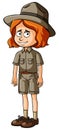 Female zookeeper in brown uniform Royalty Free Stock Photo