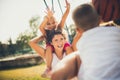 Females against males. Family basketball. Royalty Free Stock Photo