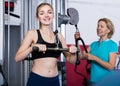 Females of different age strength training in gym Royalty Free Stock Photo