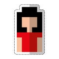 Femenine pixelated avatar character icon