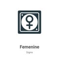 Femenine vector icon on white background. Flat vector femenine icon symbol sign from modern signs collection for mobile concept