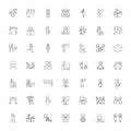 Femenism linear icons, signs, symbols vector line illustration set