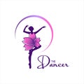 Feminine Ballet Dance Logo Design Template Royalty Free Stock Photo