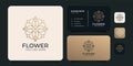 Feminine beauty flower luxury logo design template