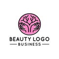 Feminine Beauty Logo Vector Design illustration Emblem