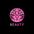 Feminine Beauty Logo Vector Design illustration Emblem