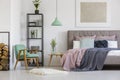 Feminine bedroom with vintage furniture Royalty Free Stock Photo