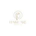 Feminine female hair care logo design