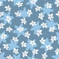 Feminine floral seamless pattern. Repeating flowers drawn by hand.