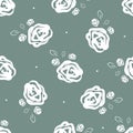 Feminine floral seamless pattern with roses drawn by hand. Sketch, doodle, grunge, watercolor. Royalty Free Stock Photo