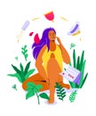 Feminine hygiene - colorful flat design style illustration