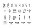 Feminine hygiene products - sanitary pad, pantyliner, tampon, menstrual cup icons