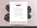 Feminine letterhead cover letter design template