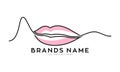 Feminine lips simple vector logo