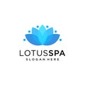 Feminine luxury gradient lotus logo design inspiration