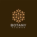 Feminine minimalist botany flower logo for spa decoration