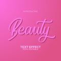 Feminine pink beauty editable text effect adobe illustrator. modern text for woman and fashion