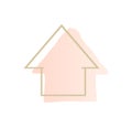 Feminine pink and gold house roof logo