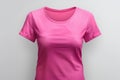 Feminine Pink tshirt mockup female. Generate Ai