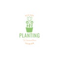 Feminine plant pots flower logo design