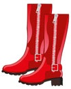 Feminine red boots
