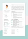 Feminine resume with infographic design