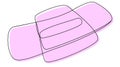 Feminine sanitary pad in one line with a pink silhouette.