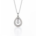 Feminine Sensibility: Diamond Pendant In White Gold With Zen-inspired Design