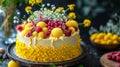 Feminine Taste: Mimosa Cake, Artistic Pastry Creation for a Sweet Event