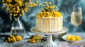 Feminine Taste: Mimosa Cake, Artistic Pastry Creation for a Sweet Event