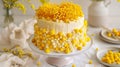 Feminine Taste: Mimosa Cake, Artistic Pastry Creation for a Sweet Event