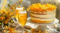 Feminine Taste: Mimosa Cake, Artistic Pastry Creation for a Sweet Event