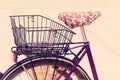 Feminine vintage bicycle with basket