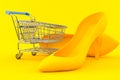 Femininity background with shopping cart