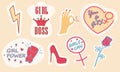 Femininity and Girl Power sticker set