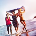 Femininity Girls Summer Beach Vacations Concept Royalty Free Stock Photo