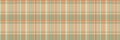 Femininity seamless texture plaid, napkin background pattern vector. Multi tartan check fabric textile in orange and light colors