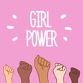 Girl Power. Lettering Poster or Card. Illustration Royalty Free Stock Photo