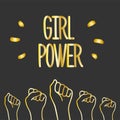 Girl Power. Lettering Poster or Card. Illustration Royalty Free Stock Photo