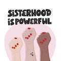 Feminism concept design. Girl power symbol. Women`s rights poster