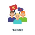 Feminism flat icon. Color simple element from activism collection. Creative Feminism icon for web design, templates, infographics
