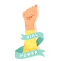 Feminism, girl power concept. Feminism symbol.
