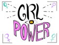 Feminism lettering-Girl Power.Illustration for print design